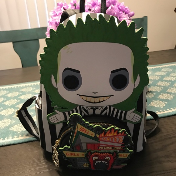 NEW BEETLEJUICE LOUNGEFLY MINI BACK PACK - Picture 1 of 2